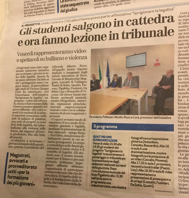 articolo Giornale di Vicenza